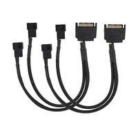 Cable adaptador de ventilador de refrigeración SATA de 15 pines a 2 × 4 pines, convertidor de 2 vías de 2 vías de 9,8 pulgadas, cable 22AWG, conector PWM de 4 pines a cable de alimentación de ventilad