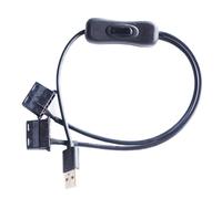 Cable adaptador de ventilador Molex USB de 5 V a 4 pines duales con interruptor divisor en Y para