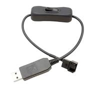 Cable adaptador de ventilador USB de 3 pines/4 pines con convertidor e interruptor de refuerzo de 5 V a 12 V | Convertidor de alimentación de ventilador USB PWM para ventiladores de refrigeración de