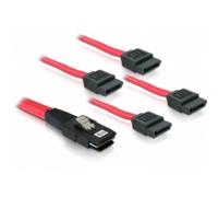 Cable Adaptador DeLOCK Sata 4x 1m SFF-8087 a 4x SATA 7-pin Rojo