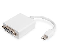Digitus Adaptador Mini DisplayPort a DVI-I (24+5) Full HD 60Hz 1920×1080 Blanco 15 cm
