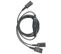 Cable adaptador divisor en Y de entrenamiento a auriculares QD compatible con todos los auriculares Plantronics de desconexión rápida con controles de silencio de volumen en línea para centro de
