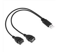 Cable adaptador divisor en Y USB 2.0A macho a 2 USB hembra dual