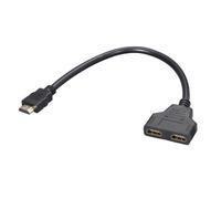Cable adaptador divisor HDMI, 1 entrada a 2 salidas, macho a doble HDMI hembra, conector de pantalla de video para monitor de TV.