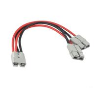 Cable adaptador en Y de 120 A, 6 AWG, para coche, barco, para autocaravana | Carga continua de 120 amperios, sección transversal de 6 AWG, aleación de cobre-plata, protección contra polaridad, gris