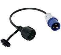 Cable Adaptador Enchufe CEE 3 Polos Macho - Hembra Enchufe Schuko (40cm)