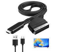 Cable Adaptador Euroconector a HDMI, Entrada SCART Salida HDMI Todo en uno Convertidor Apoyo HD 720/1080P Audio de Vídeo con Cable de Alimentación para HDTV Proyector DVD Blu-Ray VHS STB Sky Xbox PS3