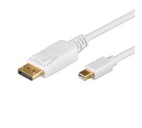 Cable adaptador Goobay 2m Mini-DisplayPort/DisplayPort [MAC o PC, contactos dorados, con mecanismo de bloqueo]