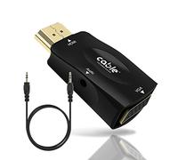 Cable adaptador HDMI a VGA, HDMI-VGA chapado en oro (de macho a hembra) para ordenador, ordenador de sobremesa, portátil, PC, monitor, proyector, HDTV, Chromebook, Raspberry Pi, Roku, Xbox y otros