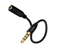 Cable adaptador Jack 3,5 mm macho a Jack 3,5 mm hembra para Auriculares Negro
