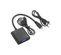 Cable adaptador Micro-HDMI a VGA, convertidor de video 1080P con conector de audio, cable de alimentación
