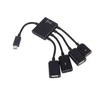 Cable Adaptador Micro USB de 4 Puertos, Cable Adaptador OTG Hub para Tableta Android Smartphone
