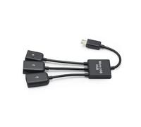 Cable Adaptador OTG de 3 Puertos para Concentrador Micro-USB Tipo C Macho A Hembra, Doble USB 2.0, para Smartphone, Ordenador y Tableta.