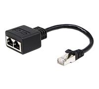 Cable adaptador RJ45 macho a hembra doble (15 cm). Se puede utilizar para conmutar redes entre dos ordenadores (no funciona como divisor de red).