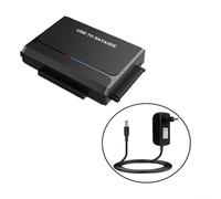 Cable adaptador SATA IDE a USB para disco duro de 2.5 y 3.5 pulgadas, lector de transferencia rápida de 5 Gbps para laptop, computadora de escritorio, clon de copia de seguridad de datos (estándar UE)