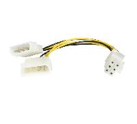 StarTech Cable adaptador LP4 a PCI Express 6 pines 15 cm Negro