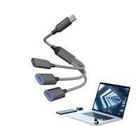 Cable Adaptador - Triple USB Cord, Cable de Transferencia de Datos | 1ft 3-Way Charging Line 1 En 3 out for Laptop USB Port, Electrónica del Automóvil, Memory Stick, Enlace del Teclado del