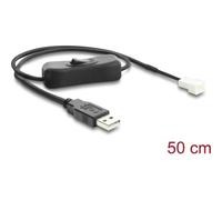 Cable Adaptador USB 2.0 a 3 Pin Delock 50 cm con Interruptor