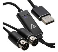 Cable Adaptador USB 2.0 A MIDI 5 Pines kenable 2m Negro MIDI In/Out