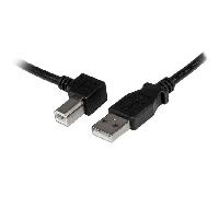 StarTech.com Cable Adaptador USB 2m para Impresora Acodado - 1x USB A Macho - 1x USB B Macho en Ángulo Izquierdo