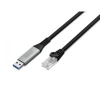 Cable adaptador USB-A a RJ45 Cat. 6A S/FTP, 1 Gbit/s, USB 3.2 Gen1, LSZH, 10 m