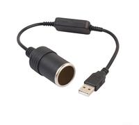 Cable adaptador USB A macho de 5 V a 12 V hembra con circuito de aumento, soporta 2 entradas de 1 A y salida de 1 A, hecho de material de PVC con núcleo de alambre de cobre