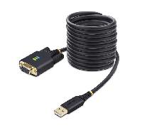 StarTech Cable adaptador USB a serie RS232 FTDI 3 m - DB9, retención COM, tornillos intercambiables