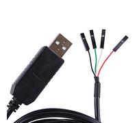 Cable adaptador USB a TTL serie 5 V 3,3 V TX RX VCC GND Pinout con 4 pines de 0,1 pulgadas de paso hembra FTDI chip para Windows 10, 8, 7, XP, Vista, Android Mac OS