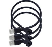 Cable adaptador USB a ventilador de 4 pines, juego de 3 piezas, color negro