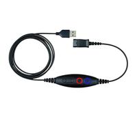 Cable adaptador USB compatible con Plantronics o auriculares diarios con QD (desconexión rápida) a enchufe USB, volumen de altavoz y control de silencio de micrófono que conecta los auriculares a PC, portátil, teléfono suave y más