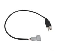 Cable adaptador USB de coche para Hyundai Multimedia System 4 Pin hembra a macho Conector de interfaz 20CM ABS Negro Instalación directa Radio Montaje trasero (USB)