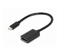 CABLE ADAPTADOR USB TIPO-C A DISPLAYPORT 4K 15 CM NEGRO A-CM-DPF-02