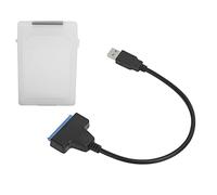 Cable Adaptador USB3.0 HDD/SSD de 2,5 Pulgadas con Caja de Protección e Indicador de Estado LED para Material ABS Negro Plug and Play (WHITE)