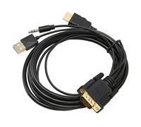 Cable Adaptador VGA a HDMI, Cable VGA a HDMI de 5.9 Pies, Convertidor de Video 1080P con Sonido y Fuente de Alimentación para Monitor de PC Portátil