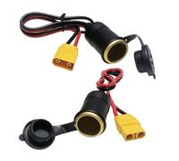 Cable adaptador XT90 macho/hembra de 30 A a encendedor de cigarrillos, 10 AWG, cobre puro, 24 V 360 W, enchufe de coche de alta potencia para estación de energía portátil, RV generador solar, opciones