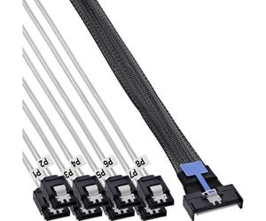 Cable Adaptec MCIO x8 a 8x SATA de 1 metro