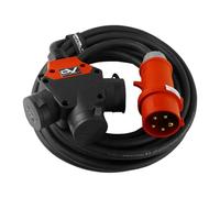 Cable alargador CEE 5m con acoplamiento SCHUKO de 3 vías 3x230V 5x1,5mm2...