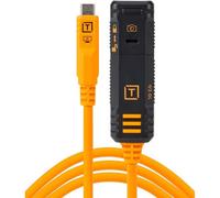 Cable alargador con bloqueo TetherPro Optima 10G USB-C TetherBoost de Tether Tools, 4,8 m, color naranja