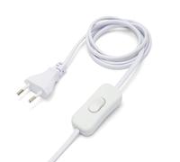 Cable alargador con interruptor, 100+50cm, H03VVH2-F 2x0,75, color blanco