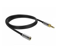 Cable alargador de audio Delock 3,5 mm macho a hembra 0,5 m negro/gris