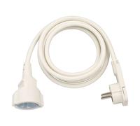 Cable alargador de plástico con enchufe plano blanco (2 metros)