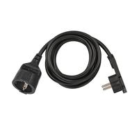 Cable alargador de plástico con enchufe plano negro (2 metros)