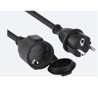 Electraline 01660 Cable alargador 10 M para Exteriores IP44, Adecuado para Construcción, Cable de Goma H07RN-F 3G1.5, Cable de extensión de tipo Schuko