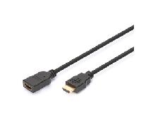 Cable alargador HDMI de alta velocidad tipo A M/F 5.0m w/Ethernet Full HD 60p dorado negro AK-330201-050-S