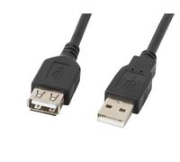 Lanberg Cable alargador USB 2.0 Macho/Hembra 5 m Negro