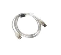 Cable ALARGADOR LANBERGUSB 2.0 Macho Hembra FERRITA 1.8M Transparente