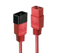 Cable alargador Lindy 1 m C19 a C20 250 V 16 A rojo