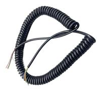 Cable alargador retráctil en Espiral de 6 núcleos, 0,2 mm², con Revestimiento PU, Extensible 1,25 a 3,75 Metros(Stretch 1.25 Meter)
