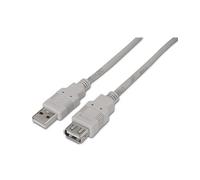 Cable alargador usb 2.0 aisens a101-014/ usb macho - usb hembra/ 3m/ beige