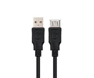 Cable Alargador USB 2.0 Nanocable 1.8m Negro Macho-Hembra